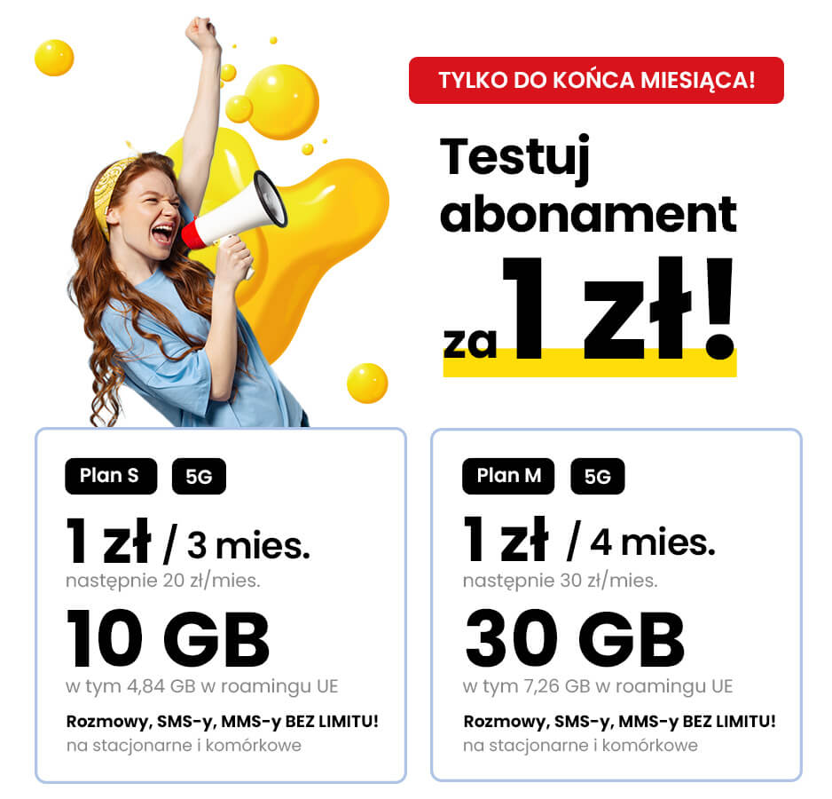 promocja - testuj abonament za 1 zł