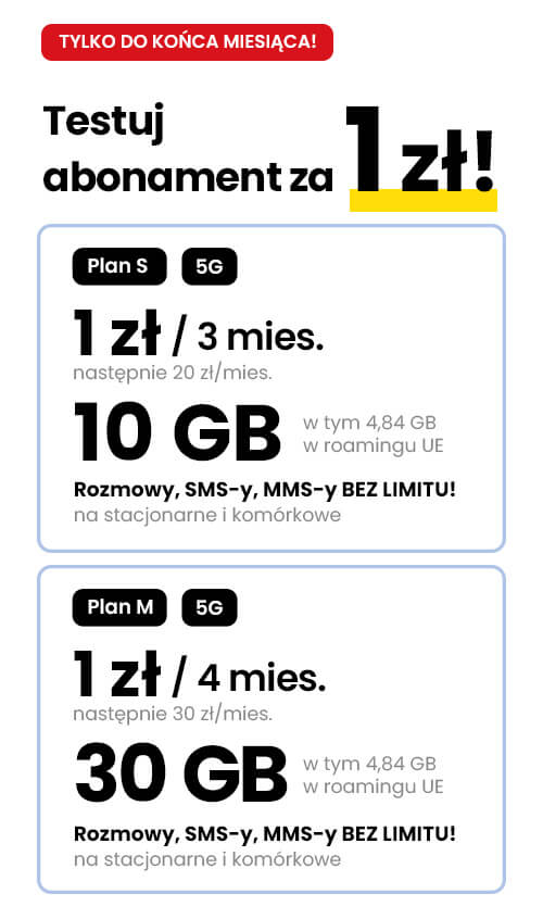 promocja - testuj abonament za 1 zł