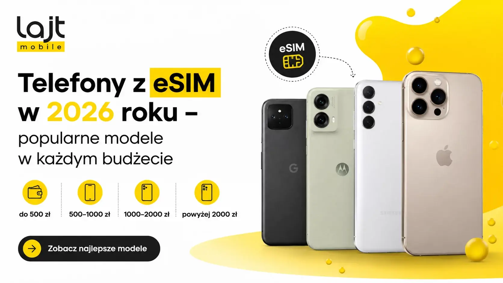 Popularne telefony z eSIM w różnych przedziałach cenowych